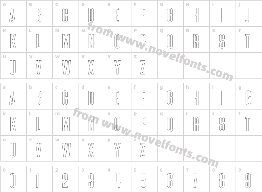 Puspa Sans OutlineCharacter Map