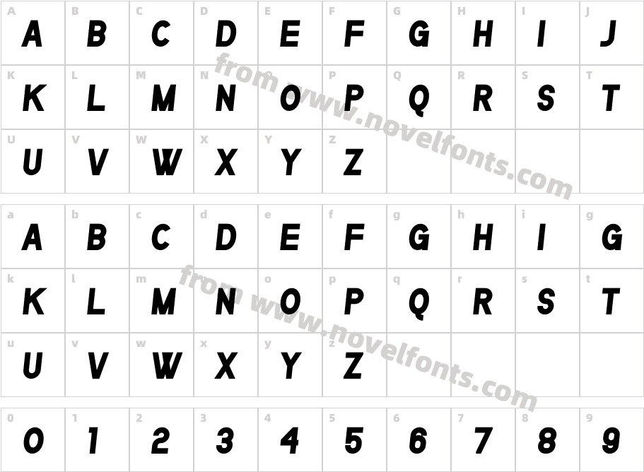 Qentix Bold ItalicCharacter Map