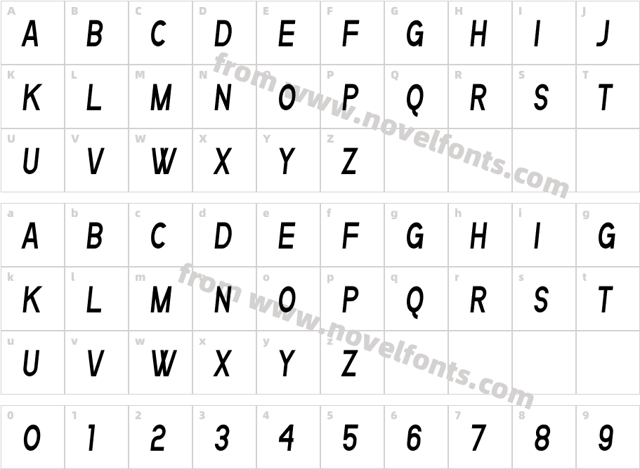 Qentix Thin ItalicCharacter Map