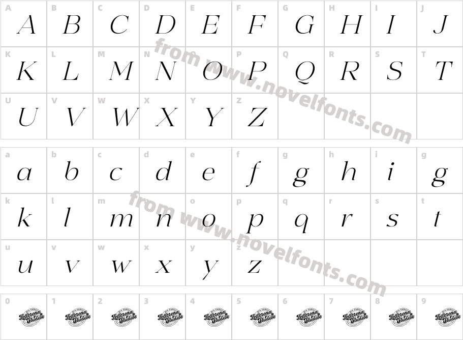 Qikelan DEMO VERSION ItalicCharacter Map
