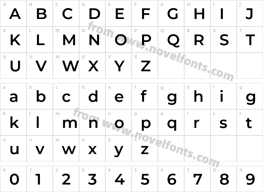 Montserrat SemiBoldCharacter Map