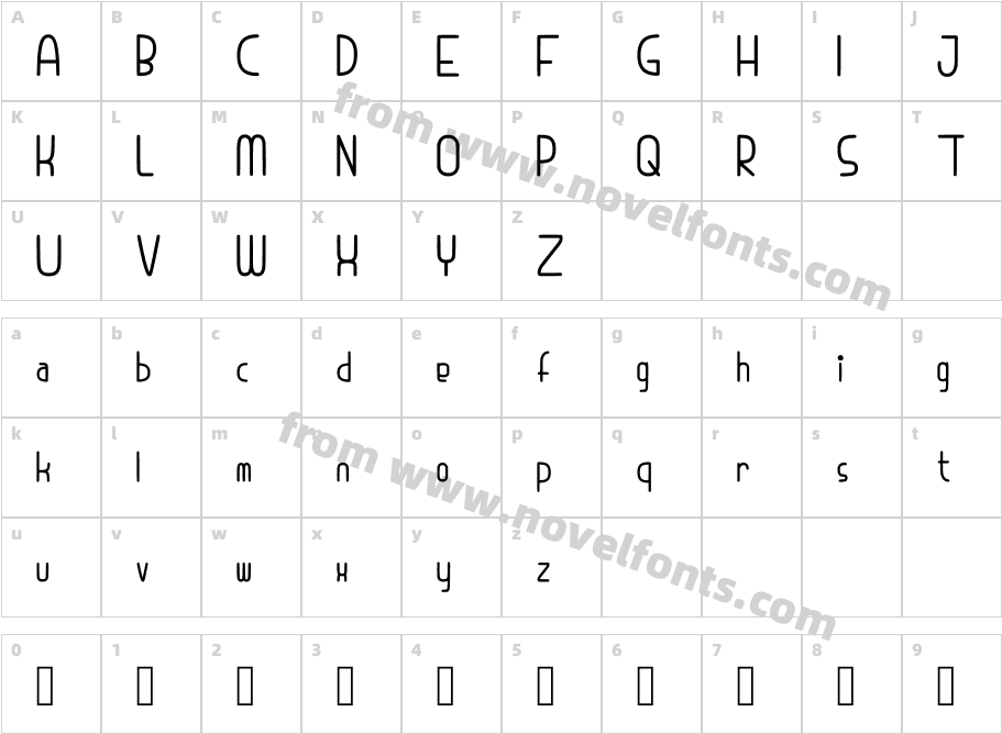 Qorina RegularCharacter Map