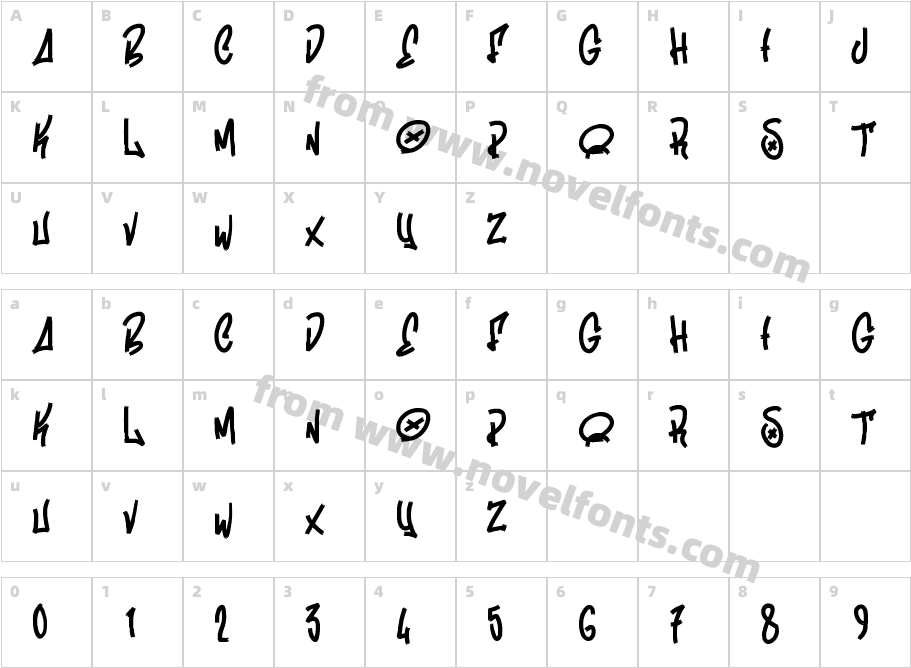 Qroik Grasie RegularCharacter Map