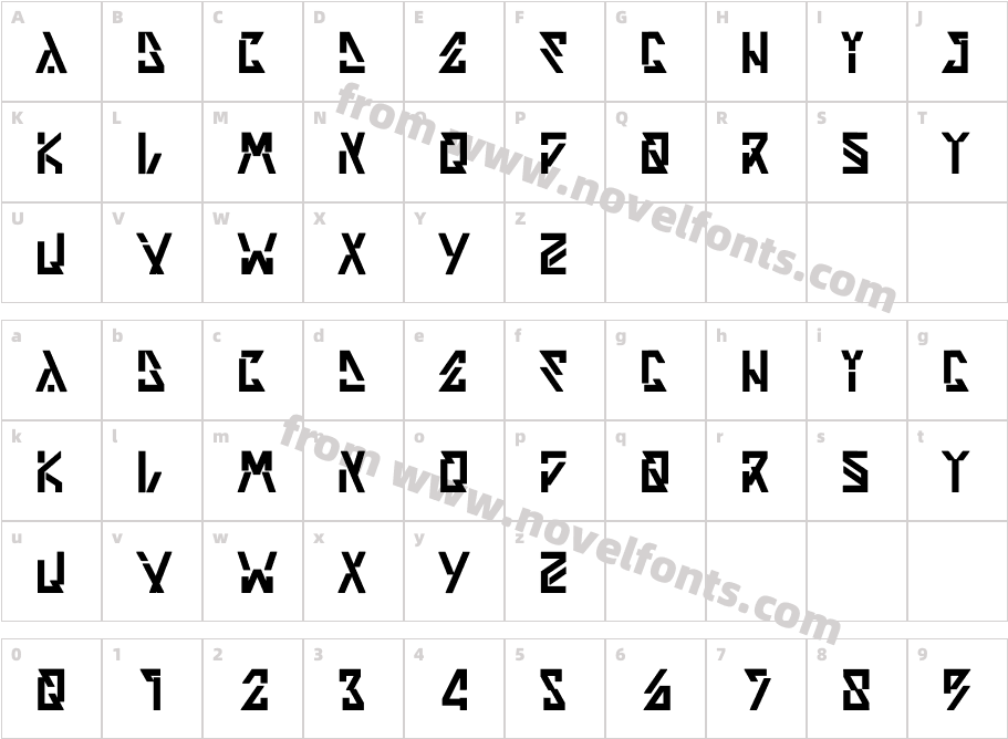 Qrunzvord RegularCharacter Map