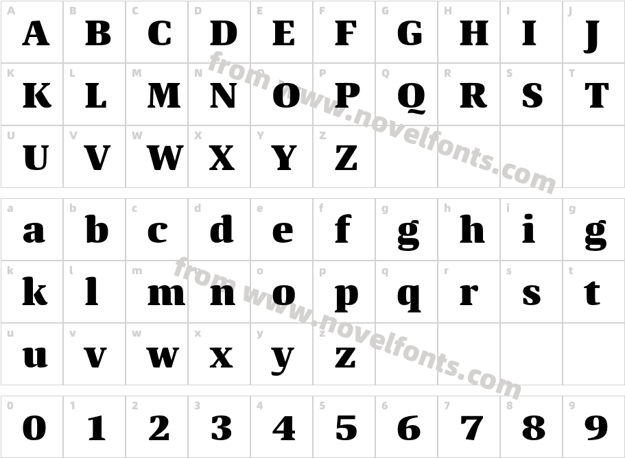 Quador Extra BoldCharacter Map