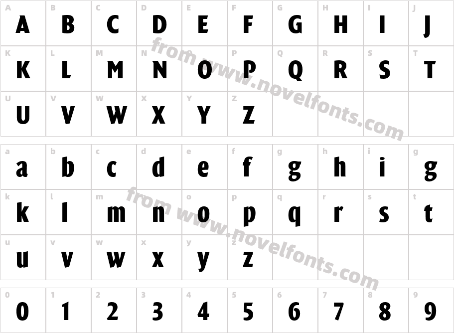 Quadraat Sans Display Web W03 BlkCharacter Map