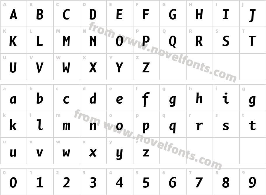 Quadraat Sans Mono Web W03 Bold ItaCharacter Map