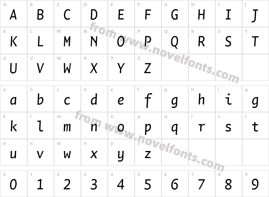 Quadraat Sans Mono Web W03 ItaCharacter Map