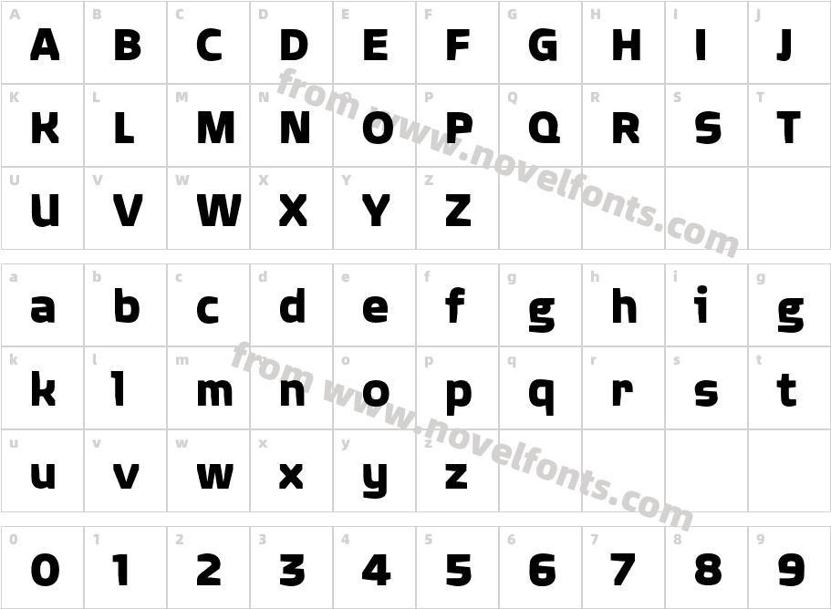 Quagmire BoldCharacter Map