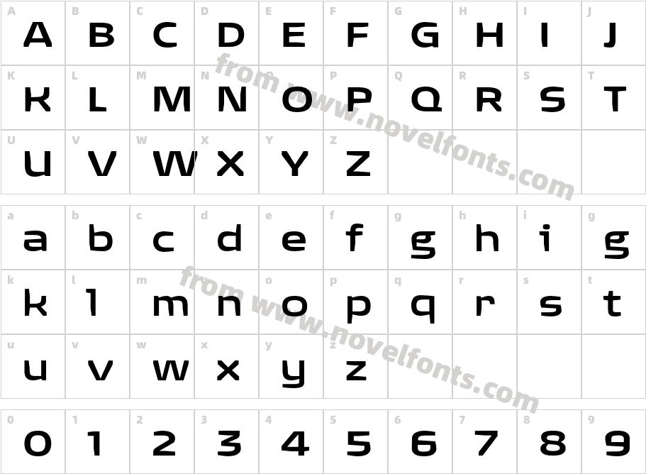 Quagmire Extended MediumCharacter Map