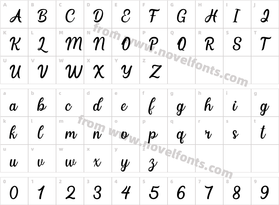 Quality Lettering RegularCharacter Map