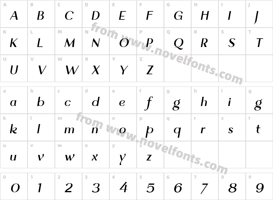 Quantum Mystique Bold ItalicCharacter Map