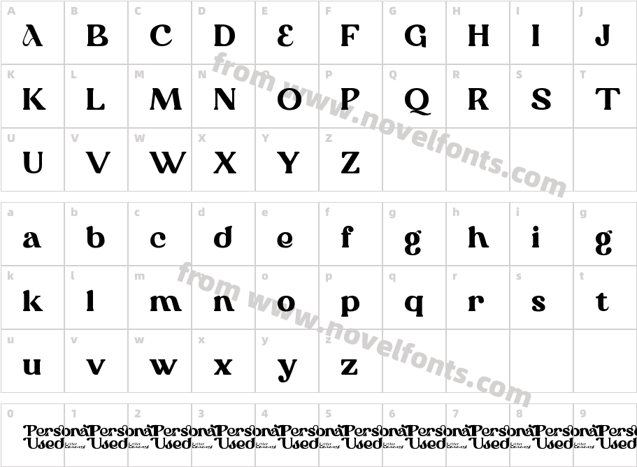 Queenaldo Personal UsedCharacter Map