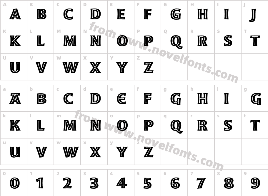 Moonglow-BoldCharacter Map