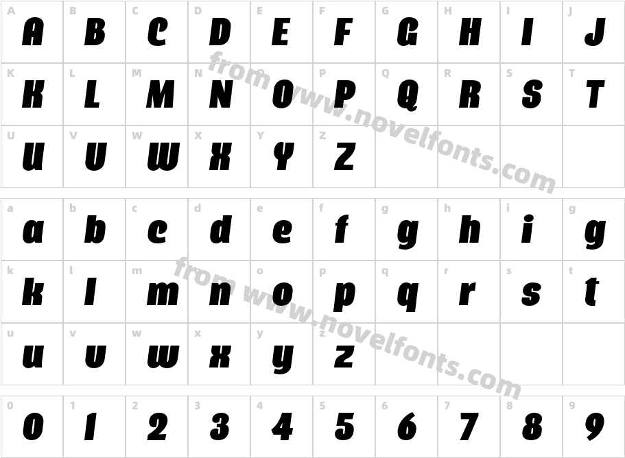 Querino Sans W03 ItalicCharacter Map