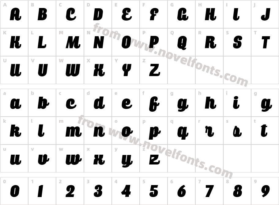 Querino Script ItalicCharacter Map