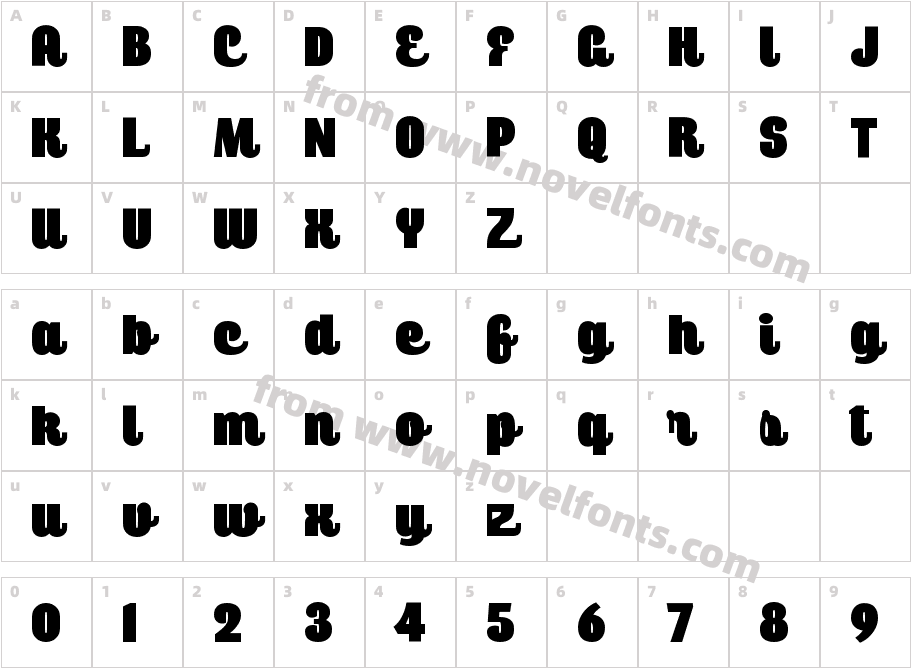 Querino Script RegularCharacter Map