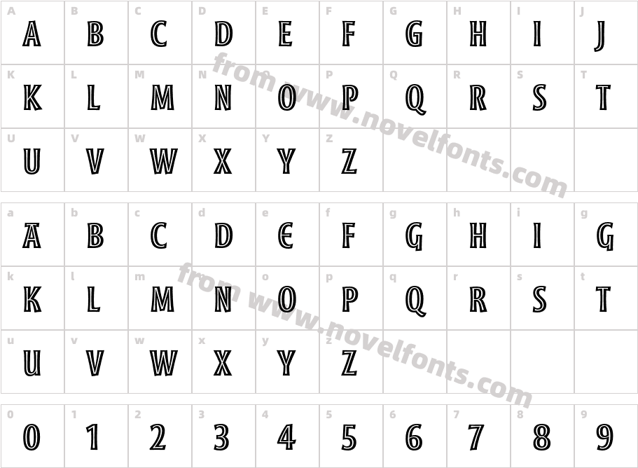 Moonglow-SemiboldCondCharacter Map