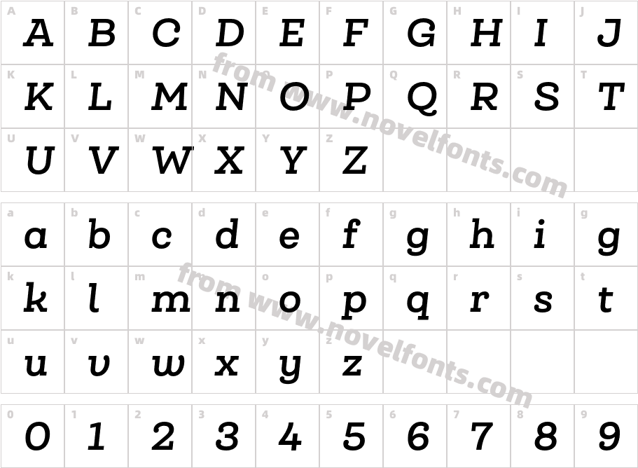 Queulat Bold ItalicCharacter Map