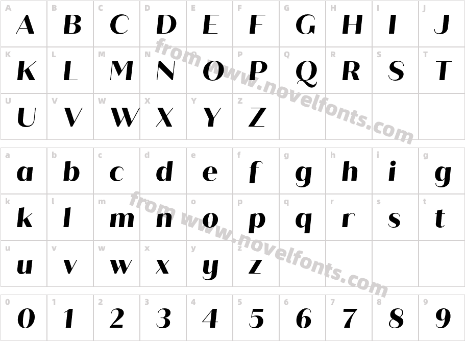 Quiche Sans Extra Bold ItalicCharacter Map
