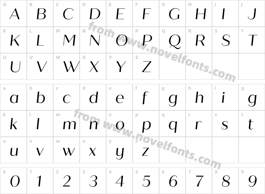 Quiche Sans ItalicCharacter Map