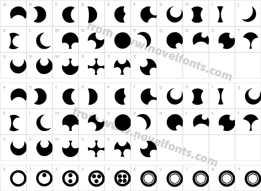 MoonogramCharacter Map