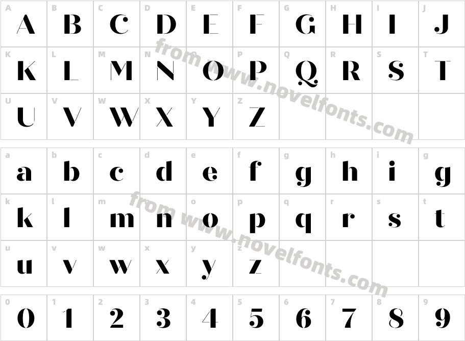 Quiche Stencil Extra BoldCharacter Map