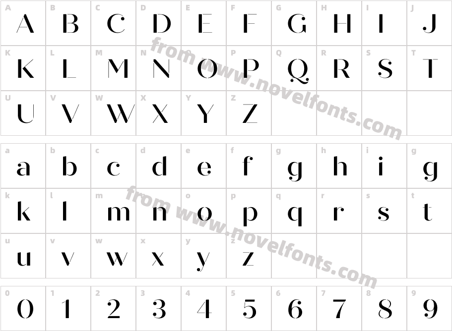 Quiche Stencil MediumCharacter Map