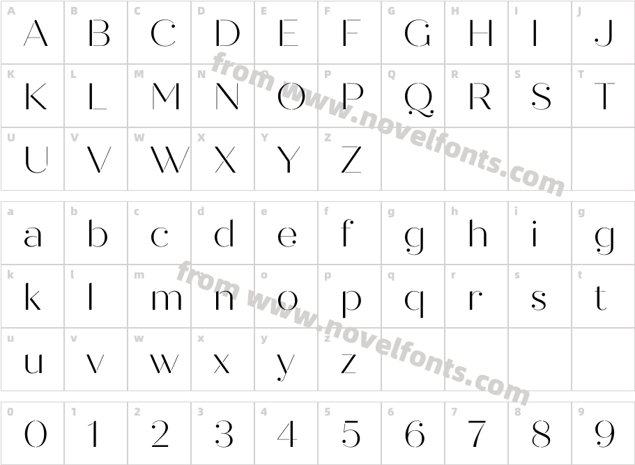 Quiche Stencil ThinCharacter Map