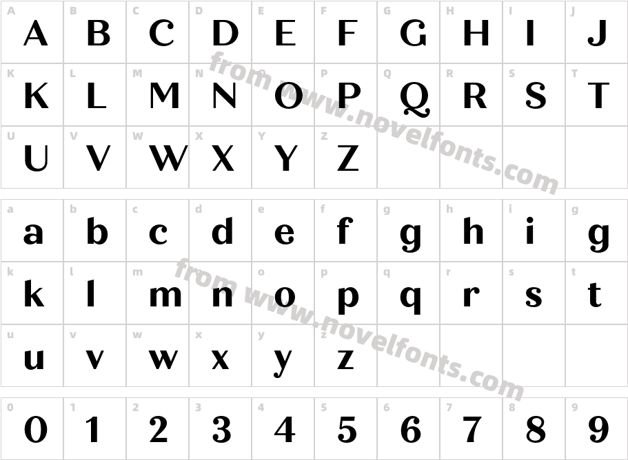 Quiche Text BoldCharacter Map