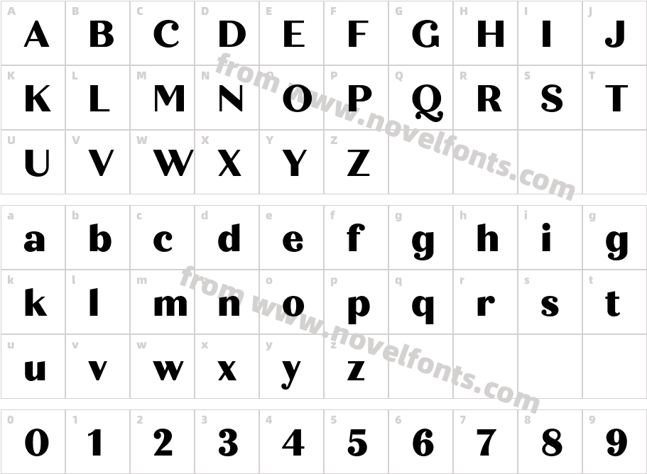 Quiche Text Extra BoldCharacter Map