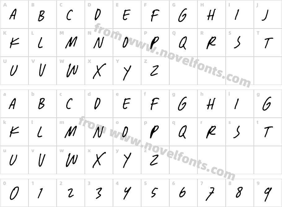 Quick Writers LightCharacter Map