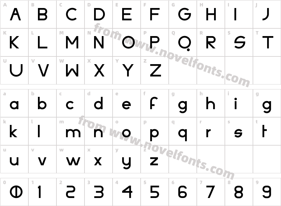 Quicke MediumCharacter Map