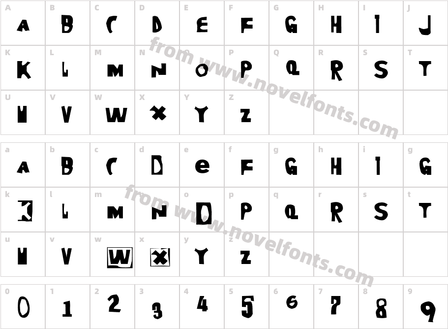 Moore899-BoldACharacter Map