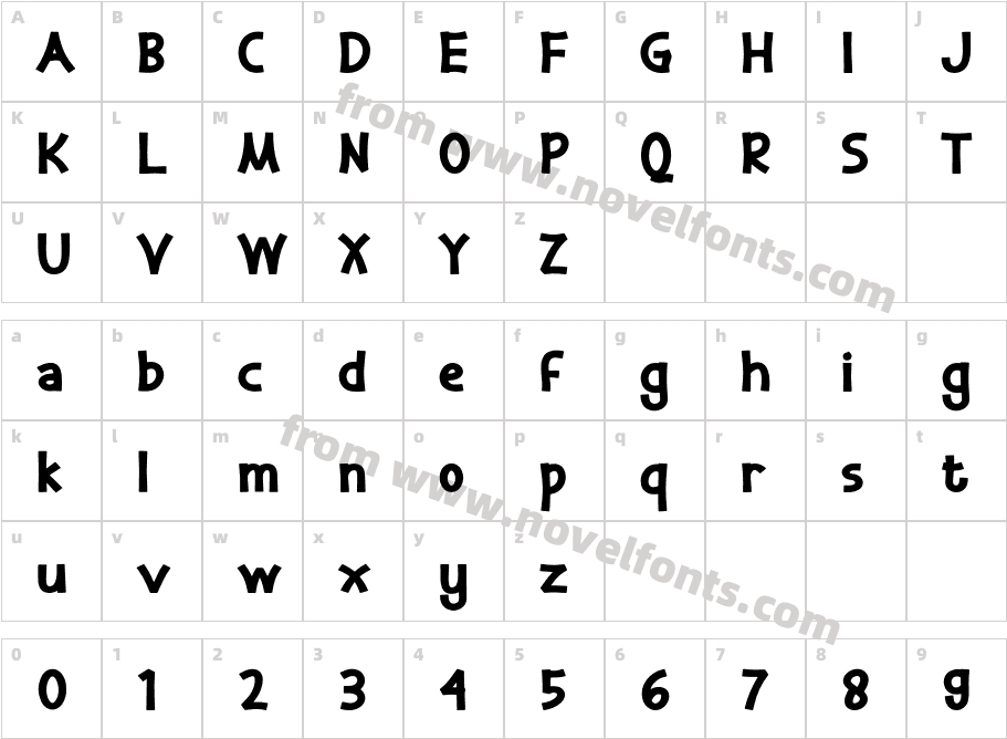 Quiky Sans BoldCharacter Map
