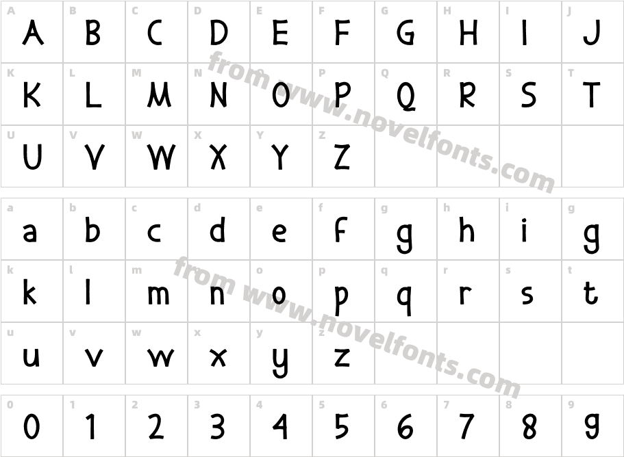 Quiky Sans SemiboldCharacter Map