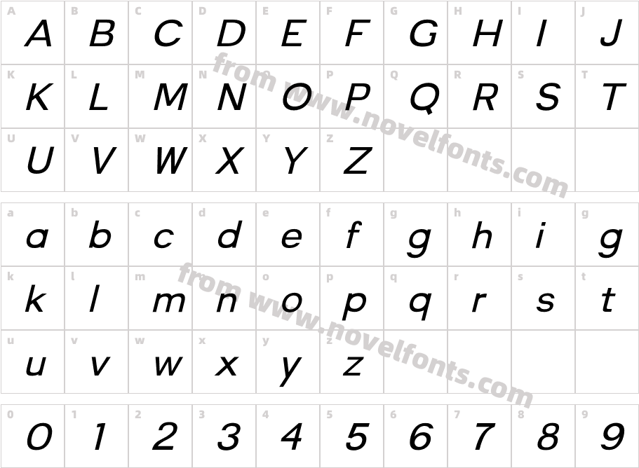 Quinn ItalicCharacter Map