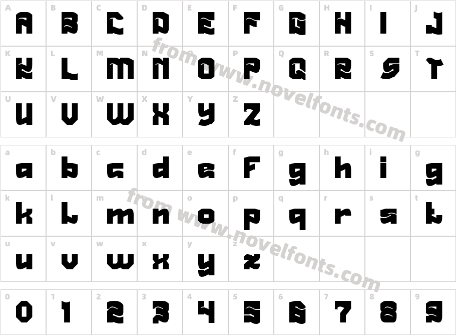 Quirky Style BoldCharacter Map