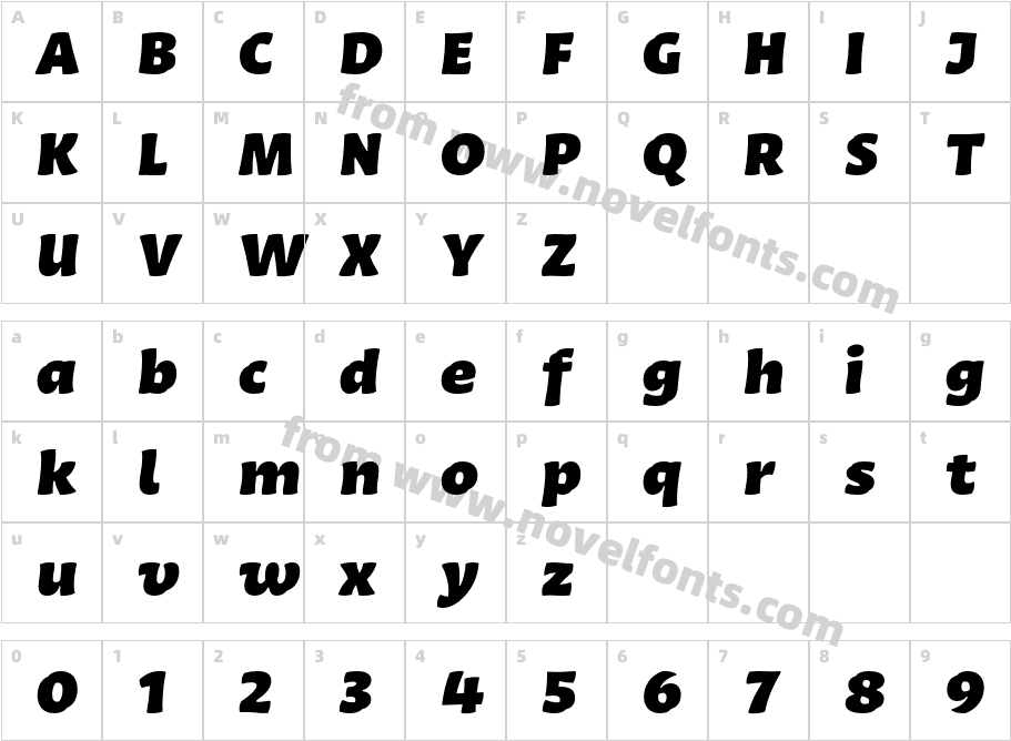 Quiz Text Extra Black ItalicCharacter Map