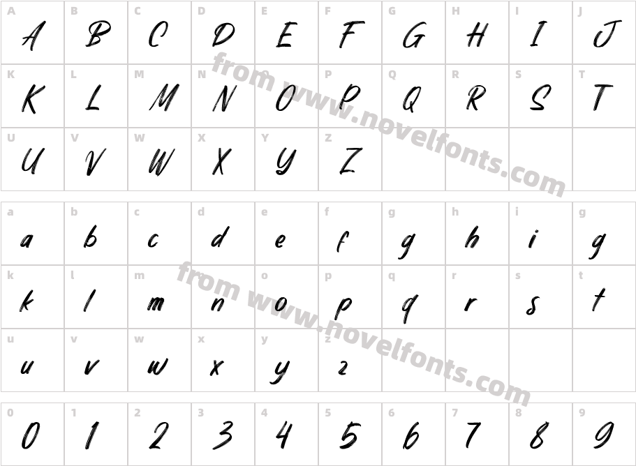 Quizine RegularCharacter Map