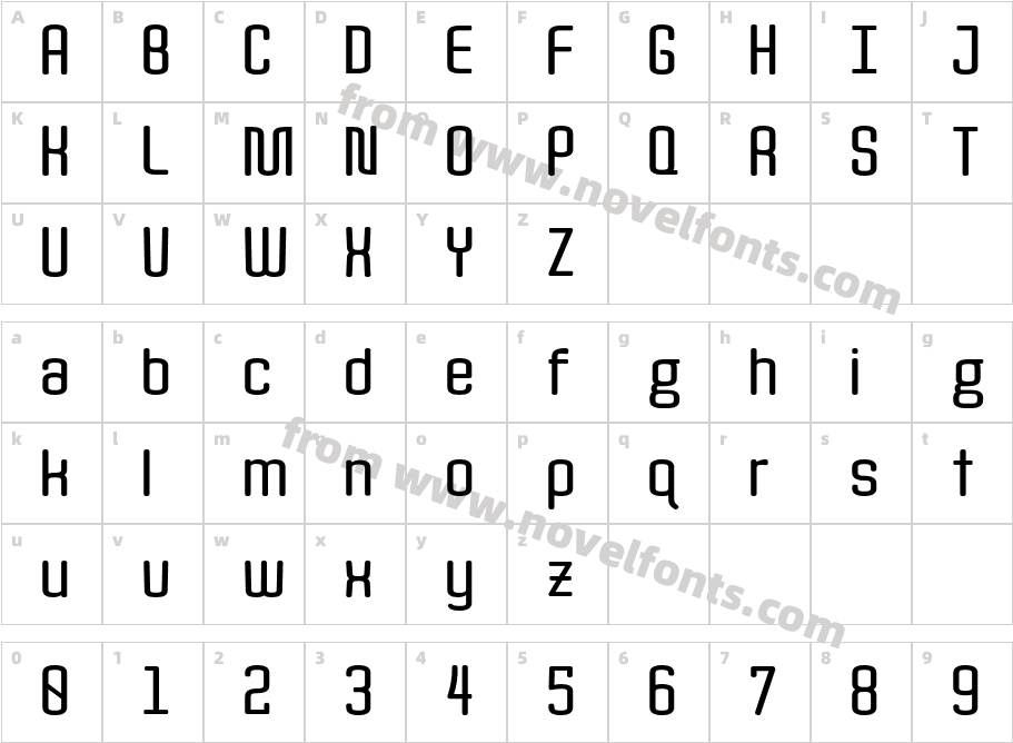 Quota BoldCharacter Map