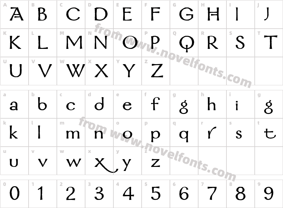 Mordred Demi BoldCharacter Map