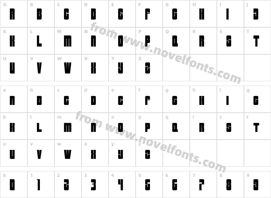 RACINGRABONGS RegularCharacter Map