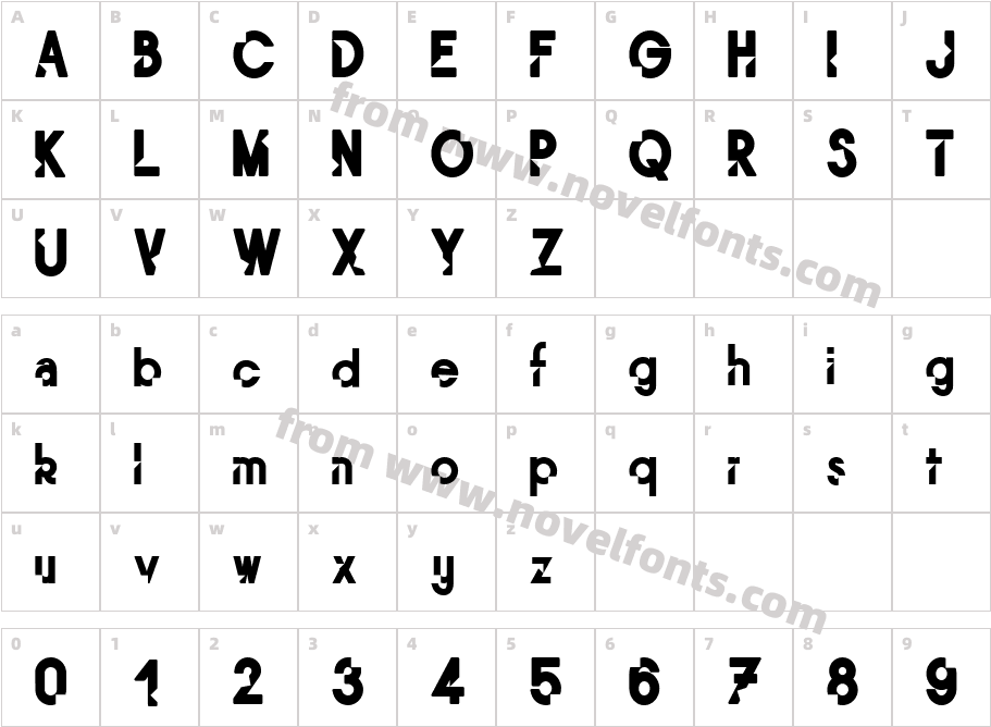 Mordu RegularCharacter Map