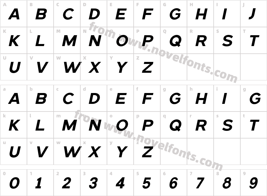 REBELTON ITALIC MediumCharacter Map