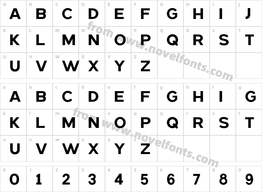 REBELTON MediumCharacter Map