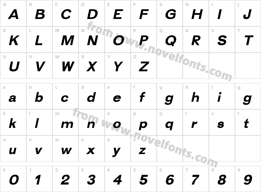 REMAR Bold italicCharacter Map