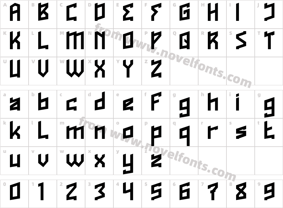 ROCK ALTERNATIVE BoldCharacter Map