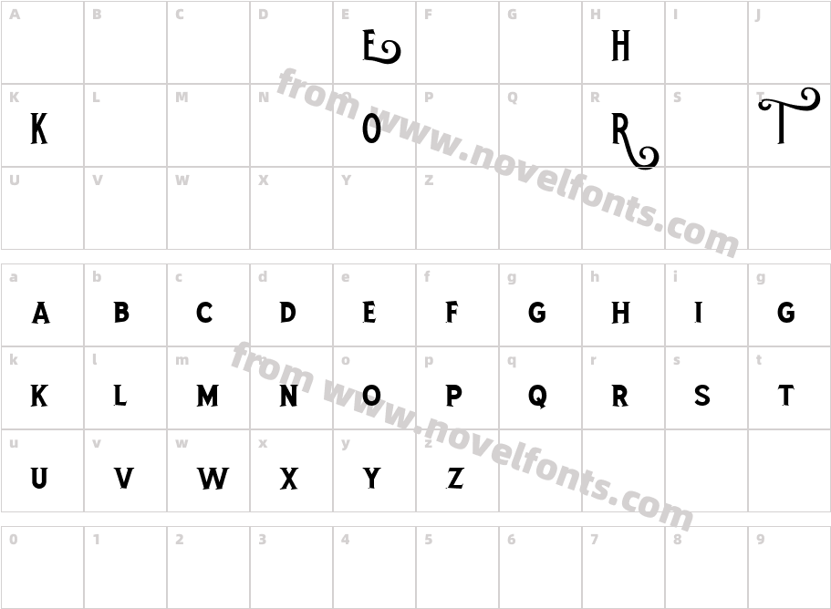 ROTHE DEMO RegularCharacter Map