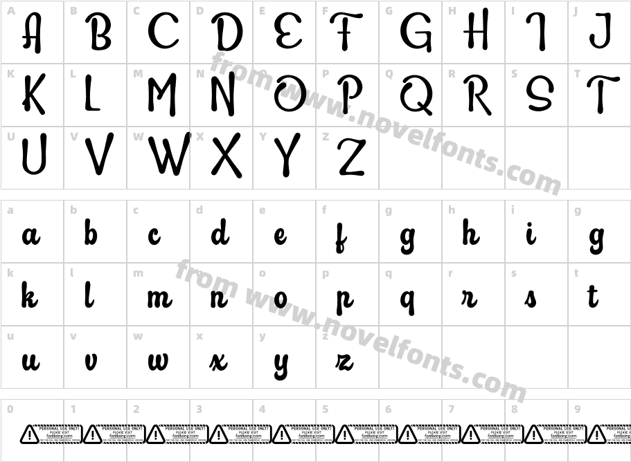 Racello PERSONAL USE ONLY!Character Map